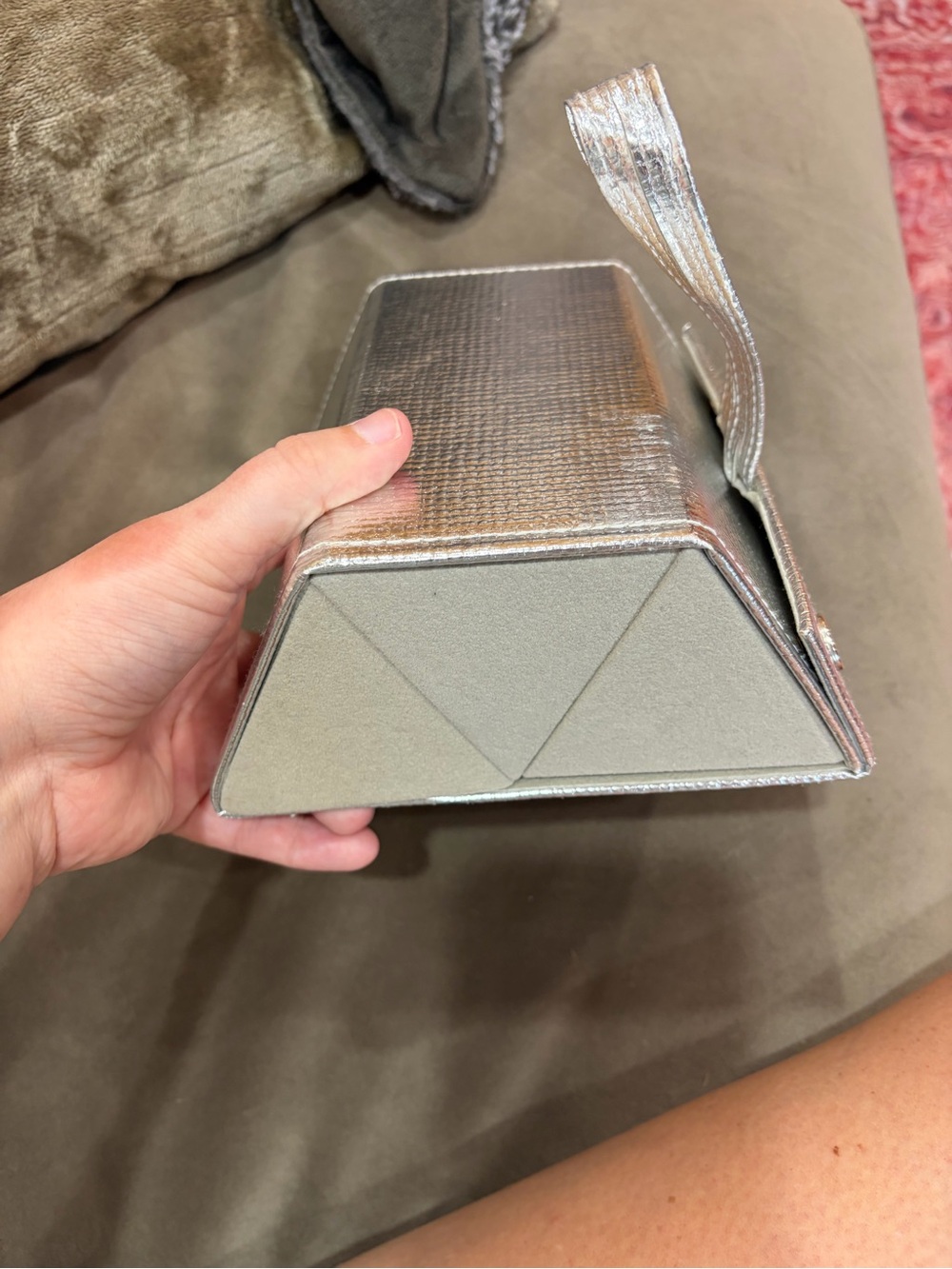 Metallic Silver Fold-Over Travel holder